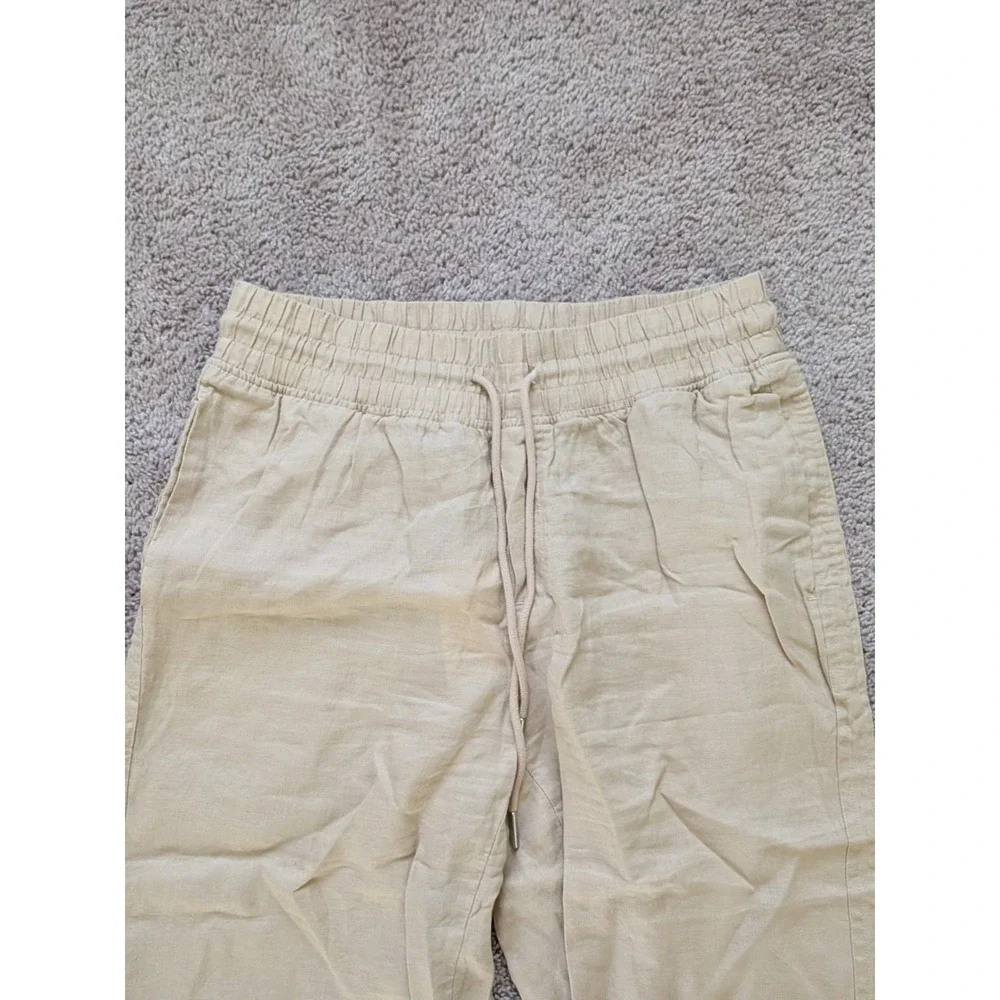 Quince European Linen Wide Leg Pants Womens Large (Fits 32x26) Driftwood NWT